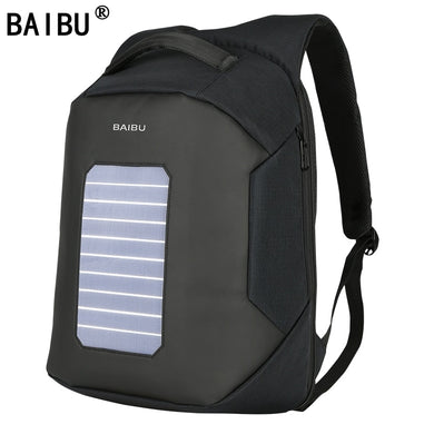 Solar Powered Backpack, Usb Charging Anti-Theft 15.6'' Laptop Backpack